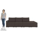 Ver imagem 5 de Sofá Ilha Modular com Puff para Sala Living 312cm Georgia K04 Veludo Marrom - Mpozenato