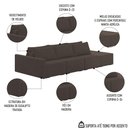 Ver imagem 3 de Sofá Ilha Modular com Puff para Sala Living 312cm Georgia K04 Veludo Marrom - Mpozenato