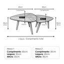 Ver imagem 4 de Conjunto Mesa de Centro 35x50 cm Pé Palito Marrom Castanho Mel