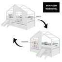 Ver imagem 5 de Bicama Casinha com Janela com Escada/escorregador Madeira Maciça Branco Housin