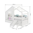 Ver imagem 3 de Bicama Casinha com Janela com Escada/escorregador Madeira Maciça Branco Housin