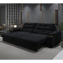 Ver imagem 1 de Sofá Santiago 4 Lugares Retrátil e Reclinável 230cm Preto Suede