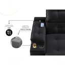Ver imagem 5 de Sofá Santiago 4 Lugares Retrátil e Reclinável 230cm Preto Suede