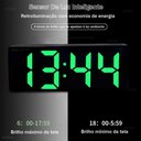 Ver imagem 2 de Relógio Digital de Parede e Mesa Display LED Grande Iluminação Verde Tudo em Caixa