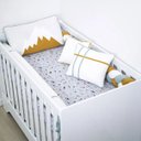 Ver imagem 1 de Kit Berço Bebê Escandinavo 09 Pçs Cinza Lunar - Hug