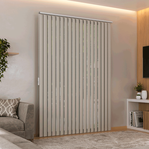 Persiana Vertical em Pvc Crisdan Largura 1,40 X 2,20 Altura Cinza