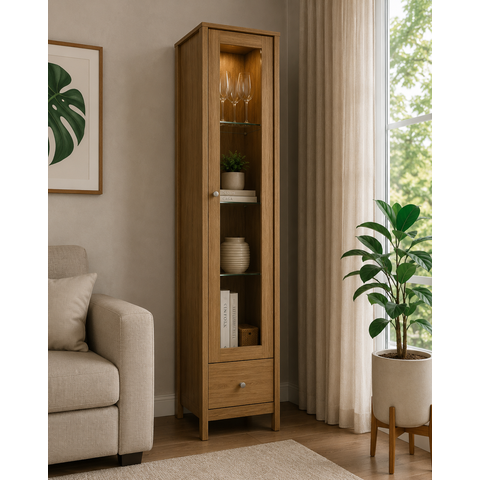 Cristaleira Ditália 1 Porta de Vidro 1 Gaveta E-962 cor:diamond