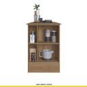 Ver imagem 3 de Bancada para Cozinha Laura 135 X 85 X 60 Cm 1 Porta Nichos Mdp Mel Branco - Clicklar