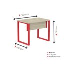 Ver imagem 4 de Escrivaninha Mesa Escritório PE25 90cm Castanheira e Vermelho Cinza