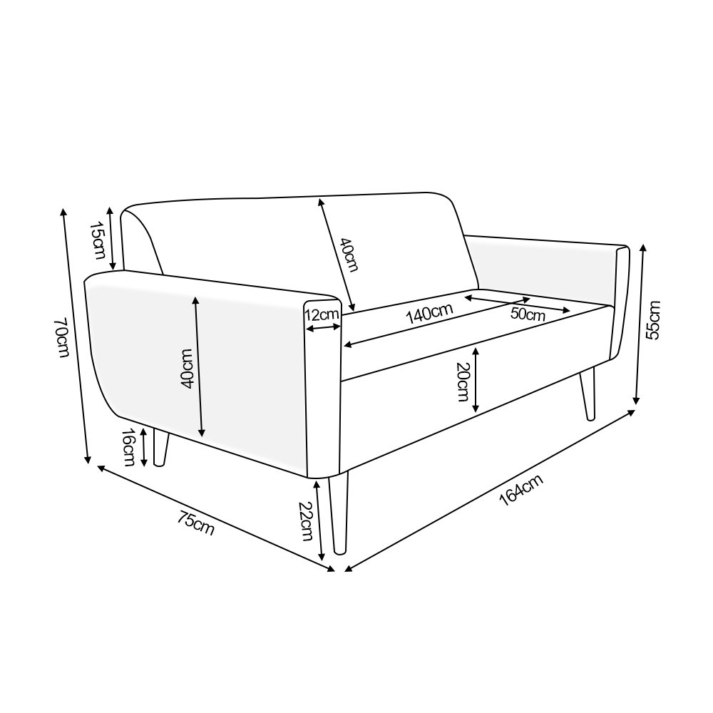 Conjunto Sofá Ravena 3 Lugares + 2 Poltronas Ravena Corino Branco - 6