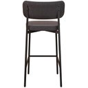 Ver imagem 6 de Kit 05 Banquetas Alta Bar Cozinha Sala de Jantar Aço Preto Kaira C01 Linho Preto Courino Whisky -
