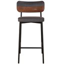 Ver imagem 7 de Kit 05 Banquetas Alta Bar Cozinha Sala de Jantar Aço Preto Kaira C01 Linho Preto Courino Whisky -