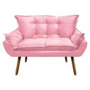 Ver imagem 3 de Kit 01 Poltrona e 01 Namoradeira Mariana Suede Rosa Bebê Slk Decor