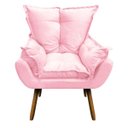 Ver imagem 2 de Kit 01 Poltrona e 01 Namoradeira Mariana Suede Rosa Bebê Slk Decor