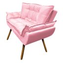 Ver imagem 4 de Kit 01 Poltrona e 01 Namoradeira Mariana Suede Rosa Bebê Slk Decor