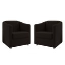 Ver imagem 1 de Kit 2 Poltronas Decorativa BIA SUEDE MARROM SKY MOBILE