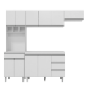 Ver imagem 1 de Cozinha Completa Modulada Andreia 240 Cm 5 Peças - Ajl Móveis Cozinha Completa Andreia Branco