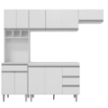 Ver imagem 1 de Cozinha Completa Modulada Andreia 240 Cm 5 Peças - Ajl Móveis Cozinha Completa Andreia Branco
