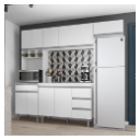 Ver imagem 4 de Cozinha Completa Modulada Andreia 240 Cm 5 Peças - Ajl Móveis Cozinha Completa Andreia Branco