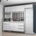 Ver imagem 4 de Cozinha Completa Modulada Andreia 240 Cm 5 Peças - Ajl Móveis Cozinha Completa Andreia Branco