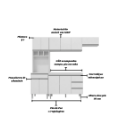 Ver imagem 2 de Cozinha Completa Modulada Andreia 240 Cm 5 Peças - Ajl Móveis Cozinha Completa Andreia Branco