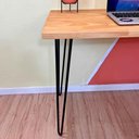 Ver imagem 3 de Mesa para Escritório de Ferro e Madeira 96cm Hairpin Industrial Nozes e Preto