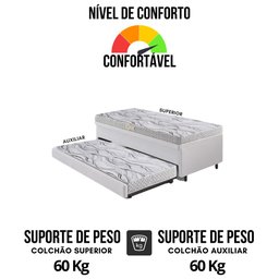 Bicama Box Baú 88x188 Corino Linho com Colchão de Espuma Ecoline D20 Ecoflex - 7