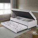 Ver imagem 3 de Bicama Box Baú 88x188 Corino Linho com Colchão de Espuma Ecoline D20 Ecoflex