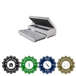 Bicama Box Baú 88x188 Corino Linho com Colchão de Espuma Ecoline D20 Ecoflex - 6