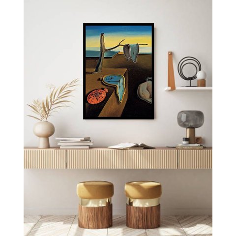 Quadro Decorativo Salvador Dali Memória - 70x50cm:moldura Preta