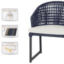 Ver imagem 4 de 3 Cadeira Noronha Aluminio Micro Pintura Preta, Tr. Telinha Corda Nautica Azul Marinho, Estofado -