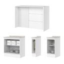 Ver imagem 1 de Kit Ilha Gourmet com Balcões 80cm, 40cm e Porta Toalha Americana Branco - Móveis Henn