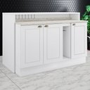 Ver imagem 2 de Kit Ilha Gourmet com Balcões 80cm, 40cm e Porta Toalha Americana Branco - Móveis Henn
