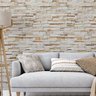 Papel de Parede Adesivo Pedras Palitos em Tons de Bege 12m - 1