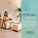 Ver mais imagens de Kit Poltrona Decorativa Chloe com Puff Dalilla para Sala Moderna Confortável Bouclé Bege Premium