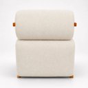Ver imagem 5 de Kit Poltrona Decorativa Chloe com Puff Dalilla para Sala Moderna Confortável Bouclé Bege Premium