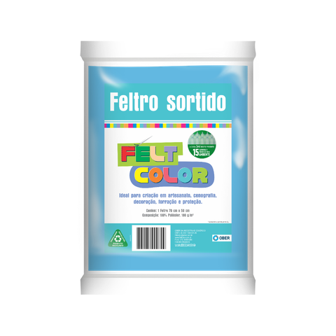 Feltro Feltcolor Liso Azul Céu - 70cm X 50cm