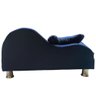 Puff Pet Cama Estofada com Almofada para Cachorro Amora E01 Suede Azul Marinho - Inoviza - 3