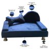 Puff Pet Cama Estofada com Almofada para Cachorro Amora E01 Suede Azul Marinho - Inoviza - 4