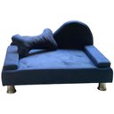 Ver imagem 1 de Puff Pet Cama Estofada com Almofada para Cachorro Amora E01 Suede Azul Marinho - Inoviza