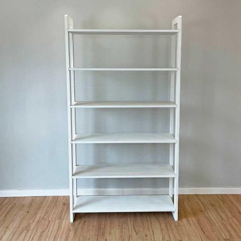 Estante Linea Ample 6 Prateleiras Madeira de Pinus 100cm Branco