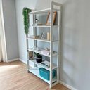 Ver imagem 4 de Estante Linea Ample 6 Prateleiras Madeira de Pinus 100cm Branco