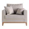 Poltrona Beny Pés e Base em Madeira Linho Cru Rr Decor - 1