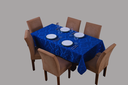 Ver imagem 1 de toalha de mesa retangular 6 lugares jacquard 1,35x2,00:azul royal