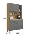 Ver imagem 2 de Armário de Cozinha Compacta 6 Portas 1 Gaveta Golden - Freijó/gris
