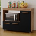 Ver imagem 2 de Balcao Multiuso Forno 3p 114 Cm Liza Savana Preto Mobbs