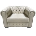 Ver imagem 1 de Sofá Chesterfield Capitonado em Courino Bege - 1 Lugar