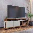 Ver imagem 1 de Rack Bancada Jurerê 1.8 para Sala de Tv até 75 Polegadas Freijó Off White Matte Colibri