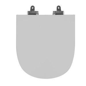 Assento Sanitário Poliéster para Louça Smart (celite) Slow Close Cromado (reb. Oculto) Stone