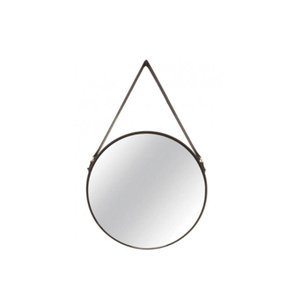 Espelho Adnet Redondo com Alça Preto 40cm
